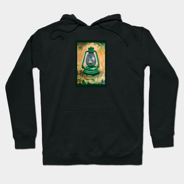 Celestial Camping - green Lantern Hoodie by Salzanos